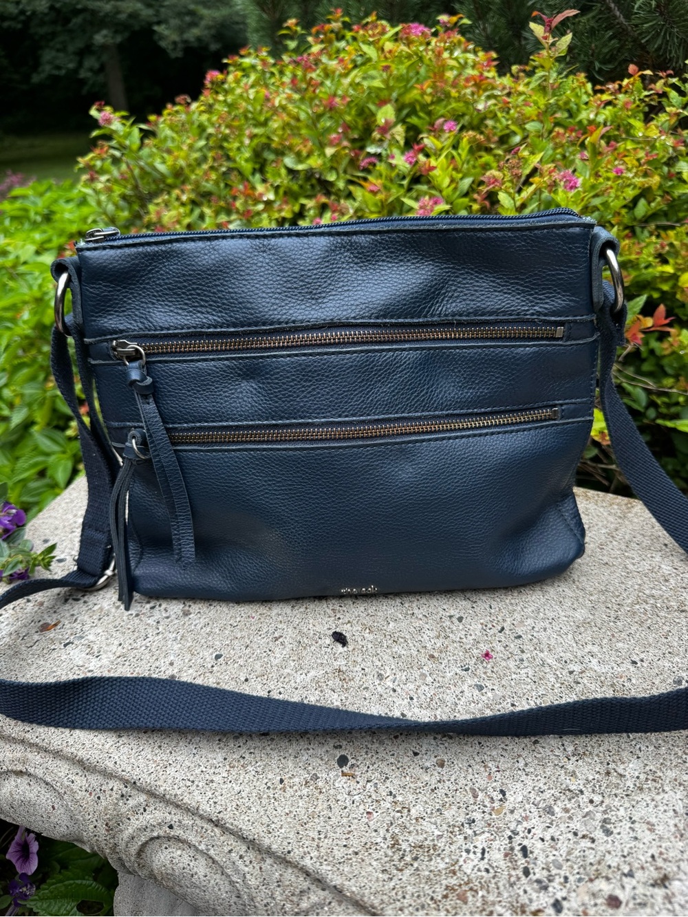The Sak Navy Leather Crossbody Bag